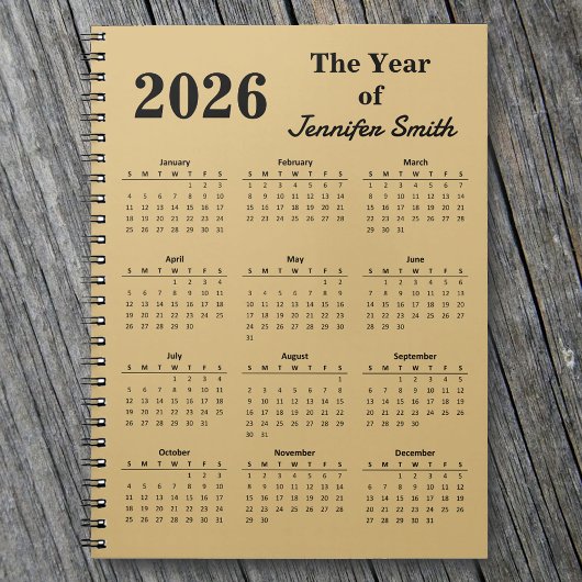 2026 The Year of [Your Name} Personalized Notebook ノートブック