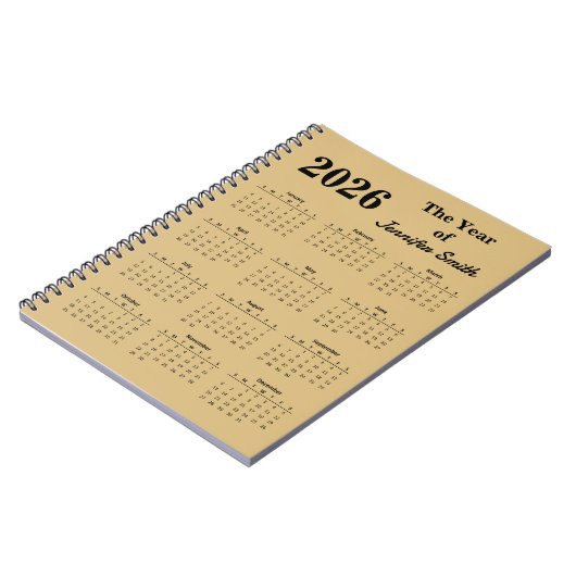 2026 The Year of [Your Name} Personalized Notebook ノートブック (左側)