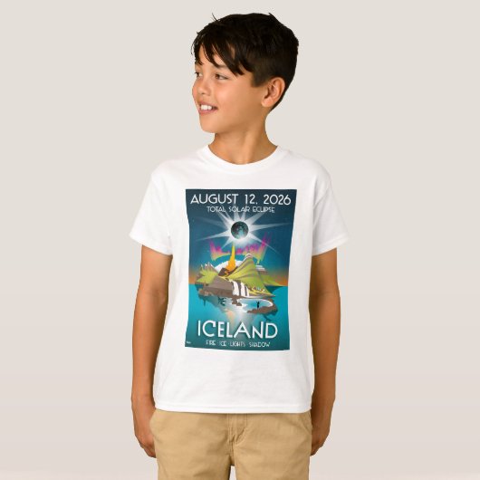 2026 total eclipse in Iceland - T-Shirt Tシャツ (正面フル)