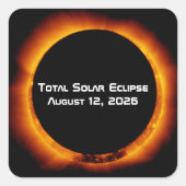 2026 Total Solar Eclipse スクエアシール (正面)