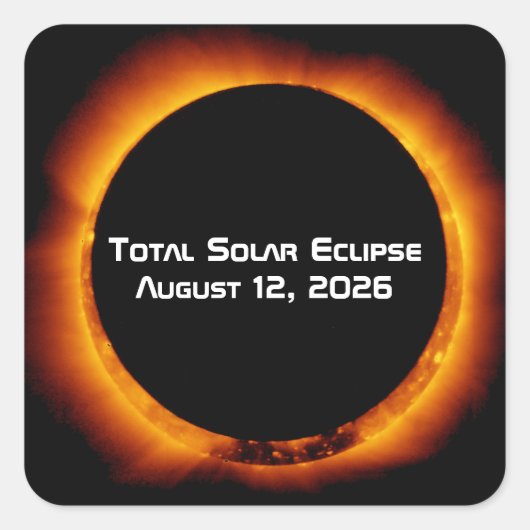 2026 Total Solar Eclipse スクエアシール (正面)