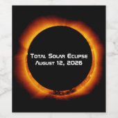 2026 Total Solar Eclipse ワインラベル (シングルラベル)