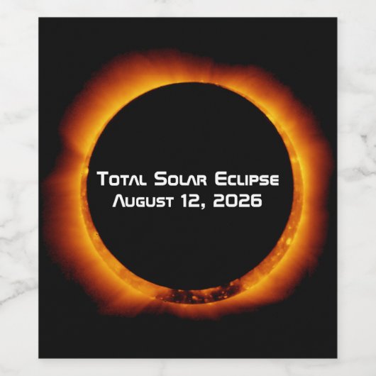 2026 Total Solar Eclipse ワインラベル (シングルラベル)