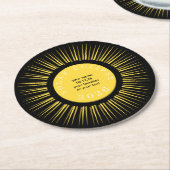 2026 Total solar eclipse your text personalized ラウンドペーパーコースター (アングル)