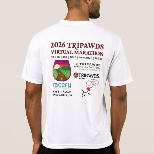 2026 Tripawds マラソン パフォーマンス Tシャツ (裏面)