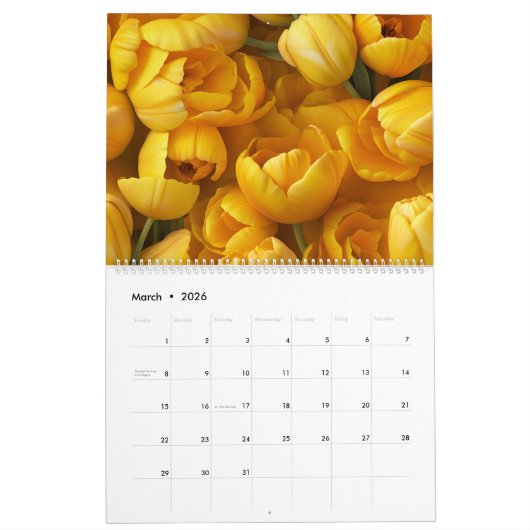 2026 Tulips Wall Calendar カレンダー (3月 2026)
