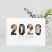 2026 Typography 4 Image Graduation Announcement 招待状 (スタンド正面)