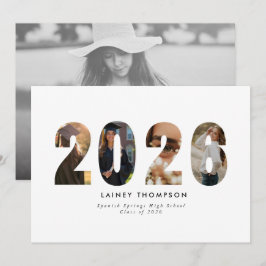 2026 Typography 4 Image Graduation Announcement 招待状