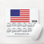 2026 USA国旗のカレンダー(Janz Mouse pad) マウスパッド (マウス)