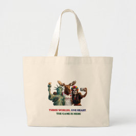 2026 USA+カナダ+メキシコ W杯 Tシャツ ユニット 自撮り ラージトートバッグ