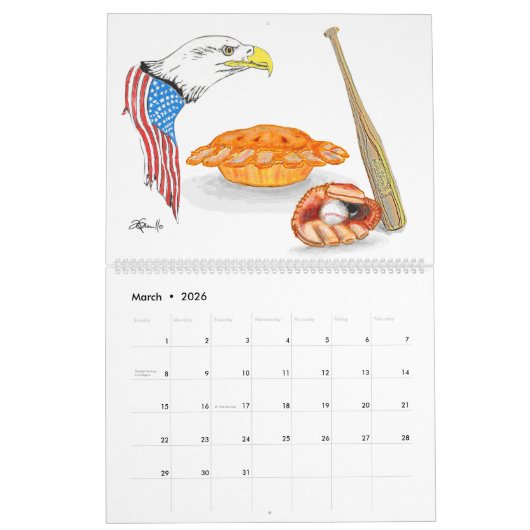 2026 USA カレンダー (3月 2026)