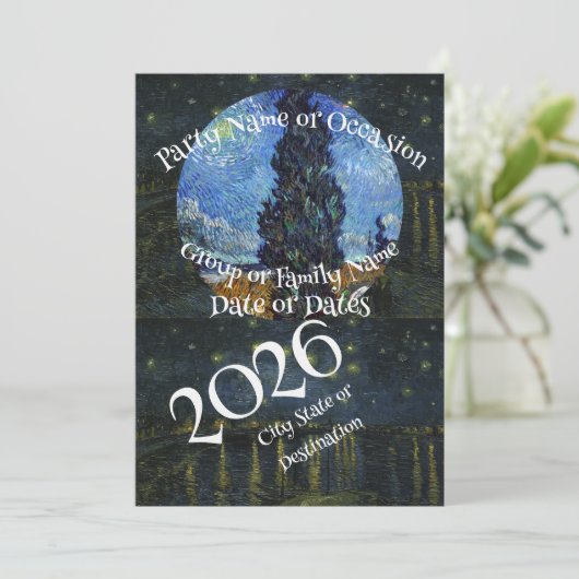 2026 Vacation Trip Tour Road Dinner Wine Ship Date 招待状 (スタンド正面)