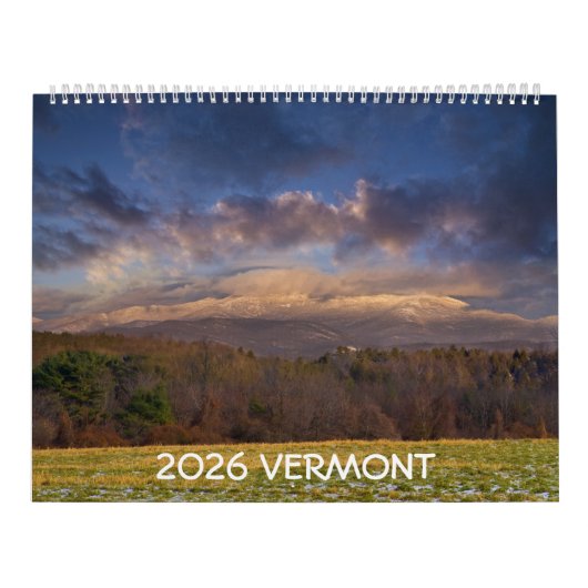 2026 Vermont Calendar カレンダー (カバー)