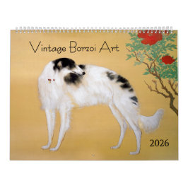 2026 Vintage Borzoi Art Calendar カレンダー