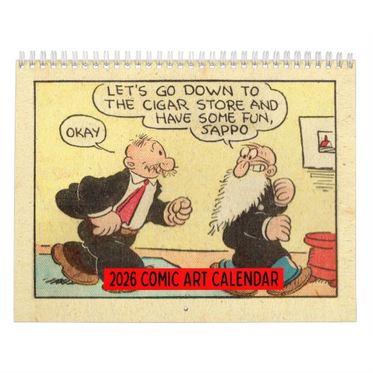 2026 Vintage Comic Art Wall Calendar カレンダー (カバー)