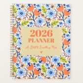 2026 Vintage Personalized Yearly & Monthly Floral プランナー手帳 (正面)