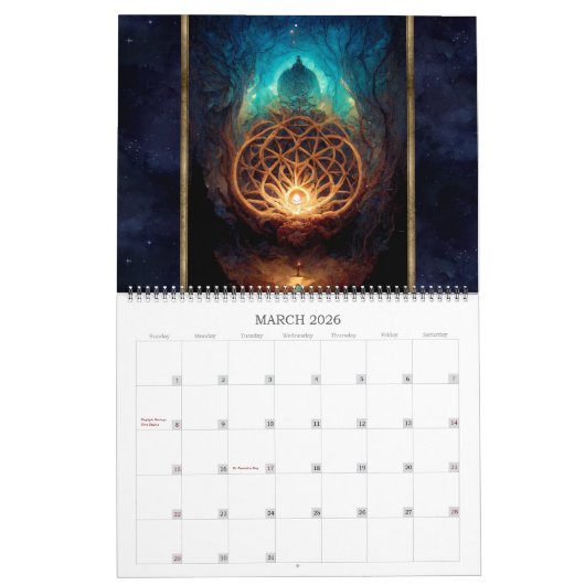 2026 Visionary Dimensions 2 Surreal Art Calendar カレンダー (3月 2026)