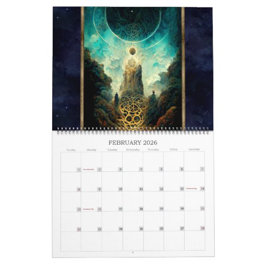2026 Visionary Dimensions 2 Surreal Art Calendar カレンダー (2月 2026)