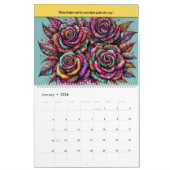 2026 Vivid Colorful Flowers Calendar カレンダー (1月 2026)