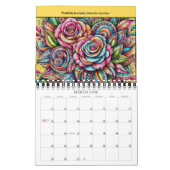 2026 Vivid Colorful Flowers Calendar カレンダー (3月 2026)