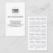 2026 Wallet Size Calendar SUNDAY Start Business Ca 名刺 (正面/裏面)