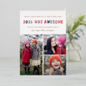 2026 Was Awesome Christmas Photo Collage 箔シーズンカード (立ち正面)