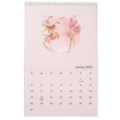 2026 Watercolor Flower Calendar カレンダー (1月 2027)