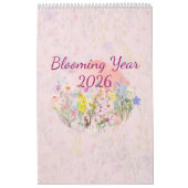 2026 Watercolor Flower Calendar カレンダー (カバー)