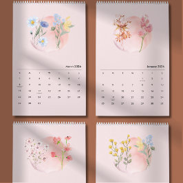 2026 Watercolor Flower Calendar カレンダー