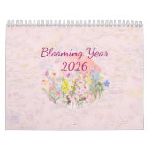 2026 Watercolor Flower Calendar カレンダー (カバー)