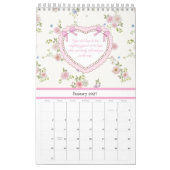 2026 Watercolor Pastel Floral Calendar with Quotes カレンダー (1月 2027)