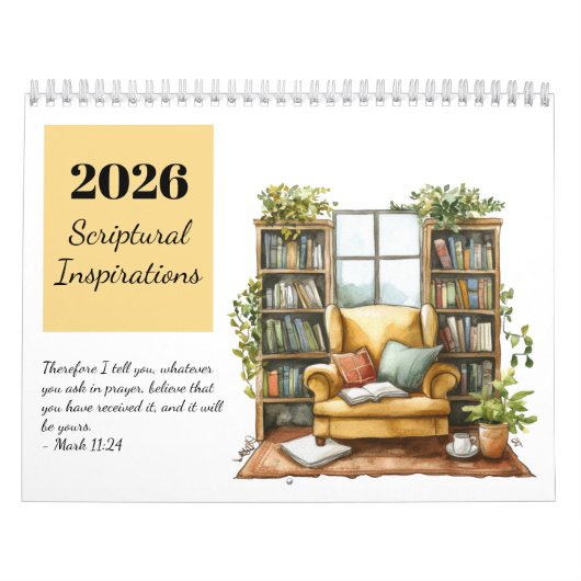 2026 Watercolor Scriptural Inspirations Calendar カレンダー (カバー)