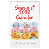 2026 Watercolor Seasons Calendar カレンダー (カバー)