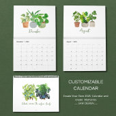 2026 Watercolor Succulent & Leaf Calendar | Botani カレンダー