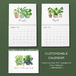 2026 Watercolor Succulent & Leaf Calendar | Botani カレンダー