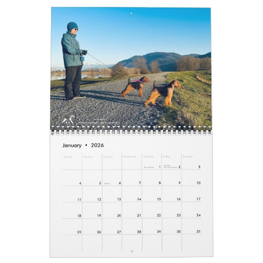 2026 Welsh Terrier Calendar カレンダー (1月 2026)