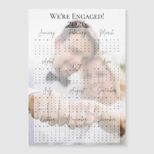 2026 We're Engaged Holiday Photo Calendar (正面)