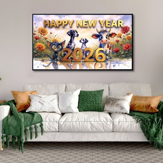 2026 Whimsical Animals Print/Samsung Frame TV Art ポスター