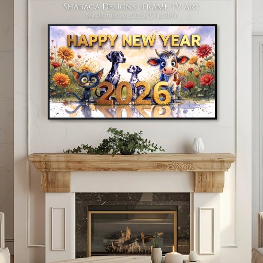 2026 Whimsical Animals Print/Samsung Frame TV Art ポスター