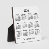 2026 White Desk Calendar by Janz フォトプラーク (正面)