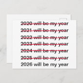 2026 Will Be My Year Funny Sarcastic New Years ポストカード (正面/裏面)