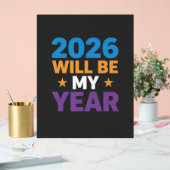 2026 Will Be My Year Inspirational New Beginnings アクリルサイン (ウェディング)