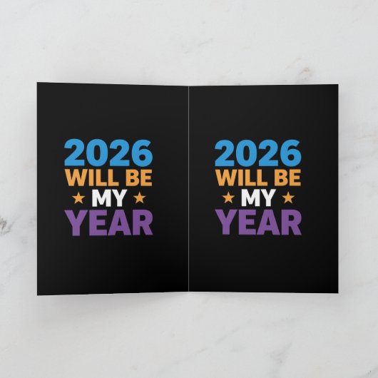 2026 Will Be My Year Inspirational New Beginnings カード (内部)