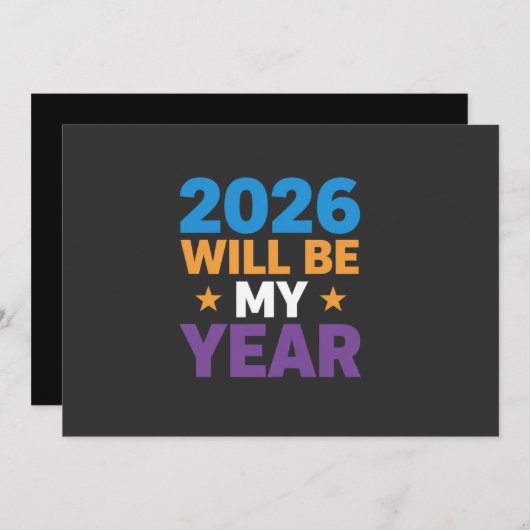 2026 Will Be My Year Inspirational New Beginnings 招待状 (正面/裏面)