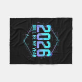 2026 Will Be My Year Motivational Sitive Mindset Q フリースブランケット (正面(横))