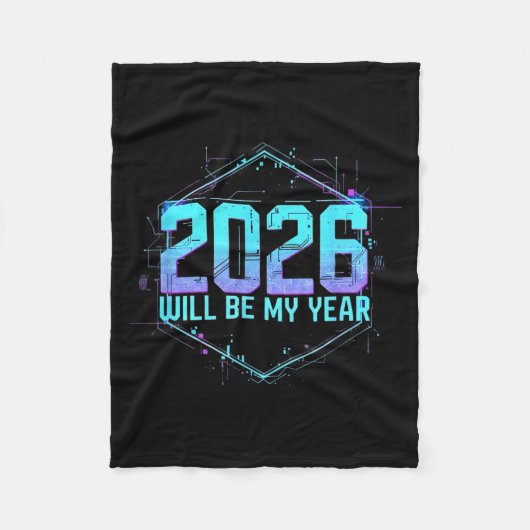 2026 Will Be My Year Motivational Sitive Mindset Q フリースブランケット (正面)