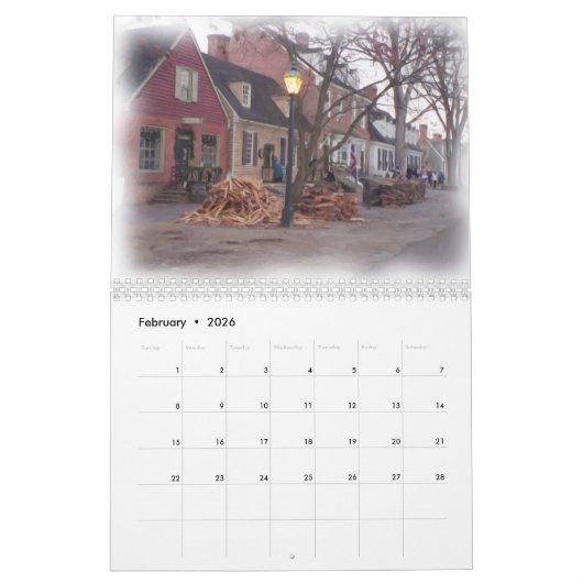 2026 Williamsburg Oils Calendar カレンダー (2月 2026)