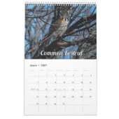 2026 Wisconsin Birds Calendar カレンダー (3月 2027)