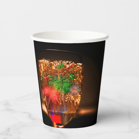 2026 wishes with fireworks and bubbles 紙コップ (裏面)
