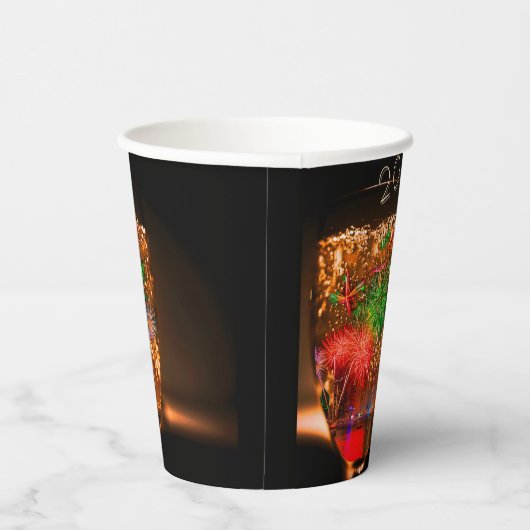 2026 wishes with fireworks and bubbles 紙コップ (右)